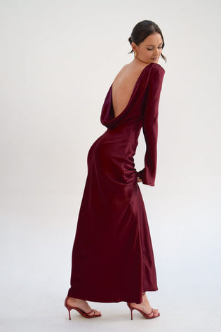 Eden One-Shoulder Dress - Brick Print